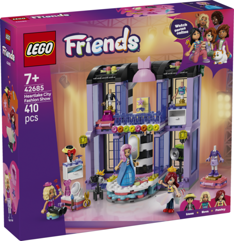 Zestaw LEGO Friends Pokaz mody w mieście Heartlake 42685 z minilaleczkami i garderobą