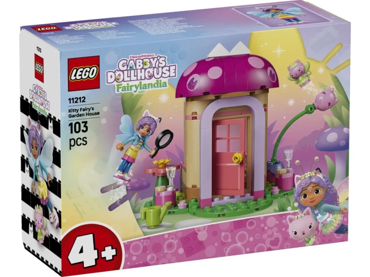 LEGO Gabby's Dollhouse Domek w Ogrodzie Wróżki 11212 z postaciami Gabi i Wróżkicią w kolorowym ogrodzie