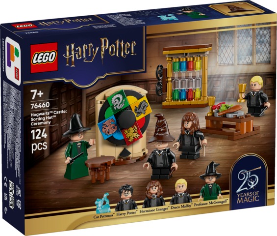 Zestaw LEGO Harry Potter Zamek Hogwart Ceremonia przydziału 76460 z interaktywnym kołem losującym domy