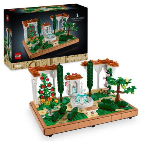 LEGO Icons Fontanna w ogrodzie 10359 detal fontanny i roślin - model LEGO®