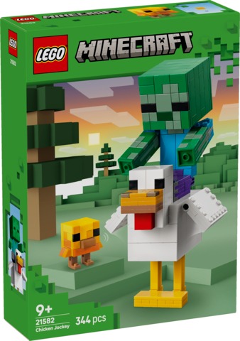 LEGO Minecraft Kurzy jeździec 21582 – ruchomy model dużego kurczaka z gry Minecraft