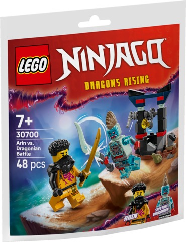 LEGO NINJAGO Bitwa Arina z Dragonem 30700 - zestaw konstrukcyjny z ruchomą wyciągarką i minifigurkami