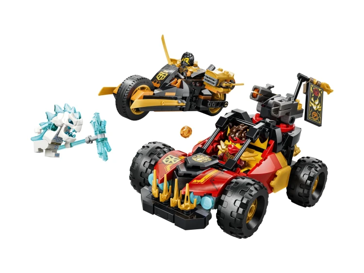 LEGO Ninjago 71864 pojazdy Kaia i Cole’a z elementami do przebudowy i minifigurkami