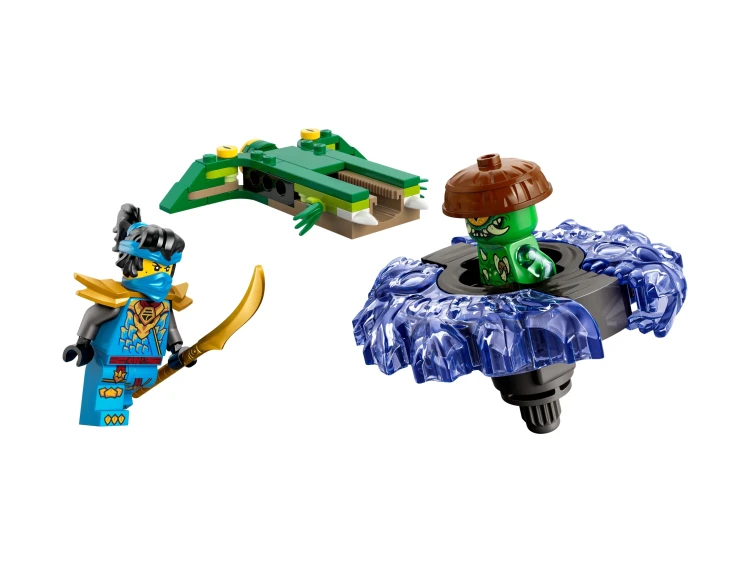 Zestaw LEGO Ninjago 71849 – spinner z wyrzutnią i zmutowany potwór w akcji