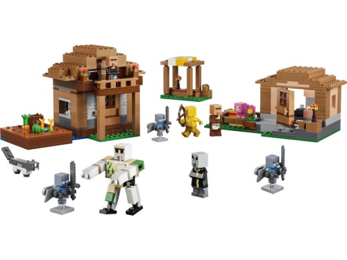Widok na bibliotekę i ogród w zestawie LEGO Minecraft 21596 z figurkami i akcesoriami