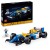 Zbliżenie na detale bolidu LEGO Icons Williams Racing FW14B i minifigurkę Nigela Mansella 10353