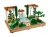 Widok z góry na LEGO Icons Fontanna w ogrodzie 10359 z pergolami i roślinami