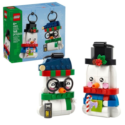 LEGO Iconic Ozdoby z bałwankami 40812 figurki bałwanków z detalami i kółkami do zawieszenia