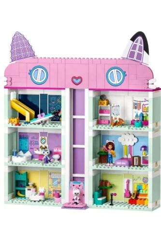 Zestaw LEGO Gabby’s Dollhouse Koci domek Gabi 10788 z figurkami Gabi, Kiciusia, Najkotka i Łakotka
