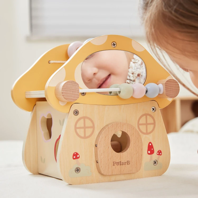 Drewniane sortery z motywami leśnymi w Drewnianym Grzybku Aktywności Viga Toys
