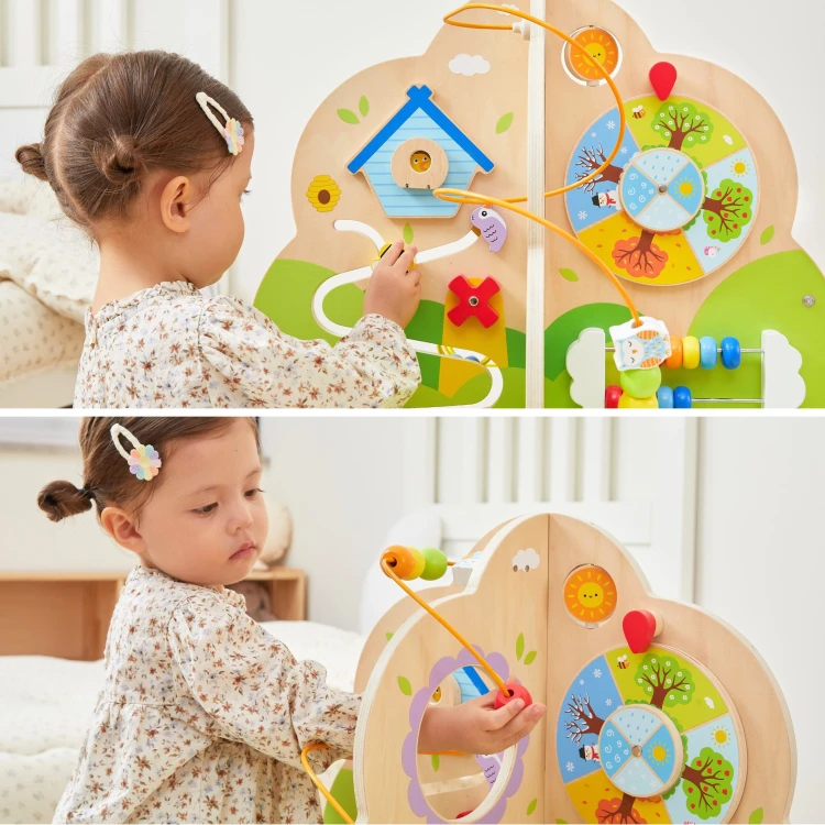 Panel z ukrytymi owocami na Drzewku Aktywności Viga Toys