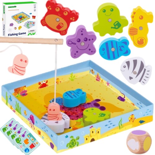Magnetyczna gra TOOKY TOY Łowienie Rybek z kolorowymi rybkami i podwodnym światem