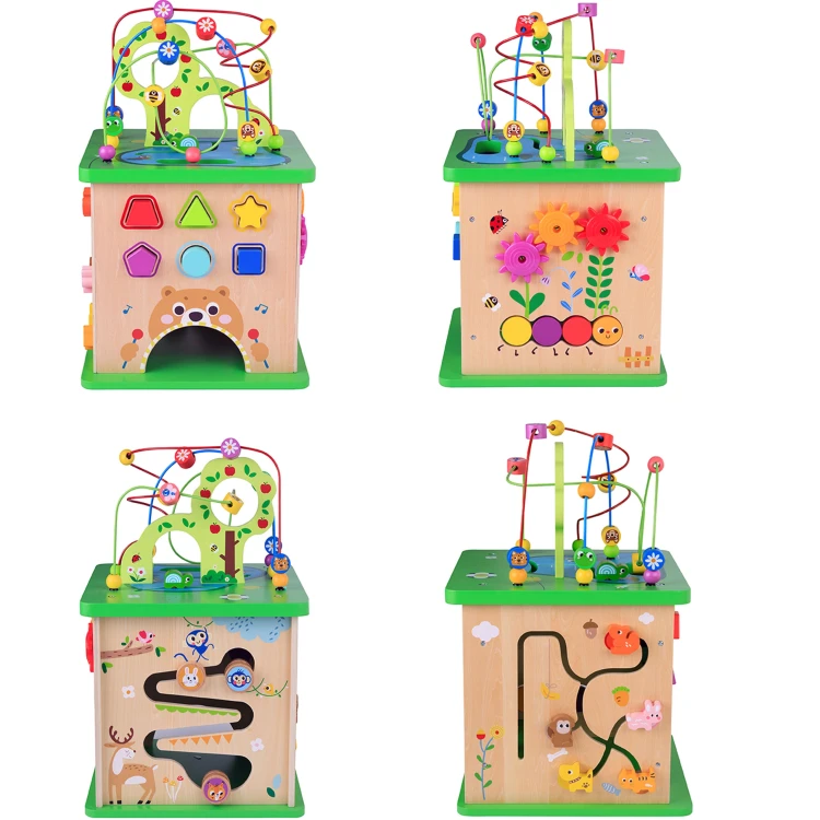 Obracane koła zębate na panelu kostki edukacyjnej TOOKY TOY