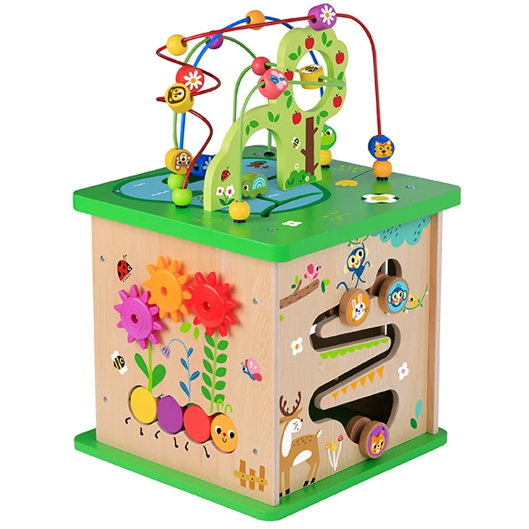 Labirynt z przesuwanymi drewnianymi zwierzątkami na kostce TOOKY TOY