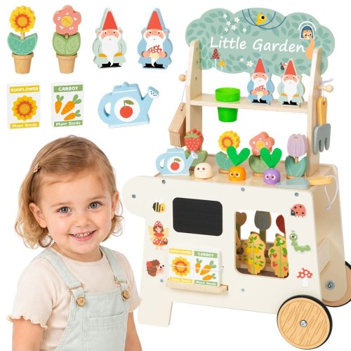 TOOKY TOY Wózek ogrodowy – sklepik 57 el.