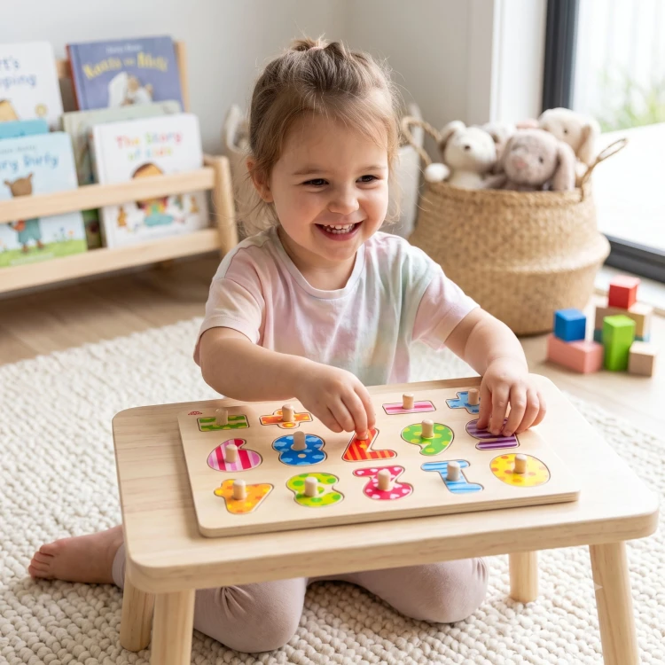 Tablica edukacyjna TOOKY TOY z wyjmowanymi drewnianymi elementami cyfr i znaków matematycznych