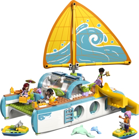 Szczegóły zestawu LEGO Friends 42664: minilaleczki, delfiny i akcesoria wodne