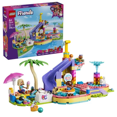 LEGO Friends Frajda w parku wodnym 42676 – widok na basen i zjeżdżalnię
