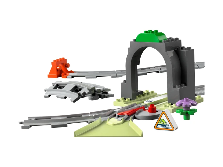 LEGO Duplo Town Tunel i tory kolejowe zestaw rozszerzający 10425 z dwukierunkową zwrotnicą i tunelem