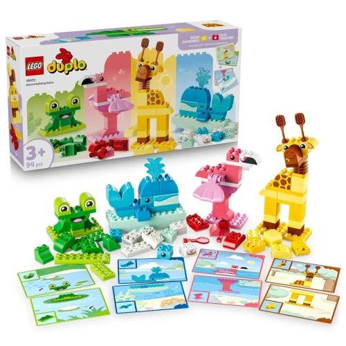 Klocki LEGO Duplo Town 10472 z żyrafą o wysokości 31 cm i królikiem o wysokości 18 cm