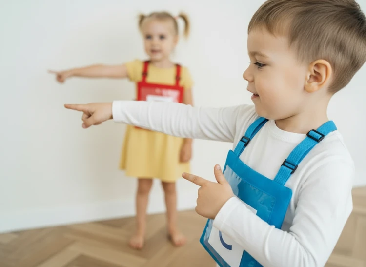 Zabawa grupowa z użyciem kolorowych kamizelek z kieszonkami do gier integracyjnych Akson