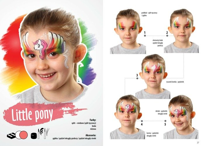 Krok po kroku instrukcje malowania twarzy z poradnika Malowanie buziek Level UP! cz.2