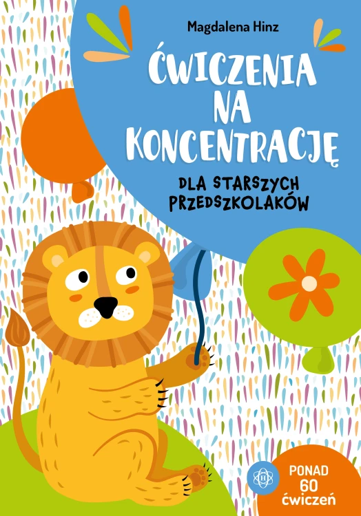Okładka bloku ćwiczeń na koncentrację dla starszych przedszkolaków wydawnictwa HARMONIA