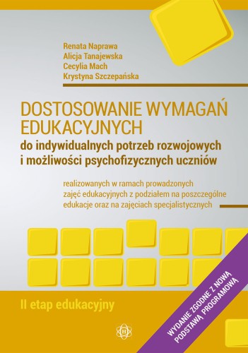 Publikacja edukacyjna Dostosowanie wymagań edukacyjnych II etap HARMONIA, widok okładki książki