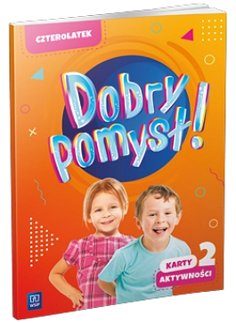 Okładka kart aktywności Dobry pomysł! Czterolatek cz. 2 wydawnictwa WSIP PODRĘCZNIKI z ilustracją dzieci