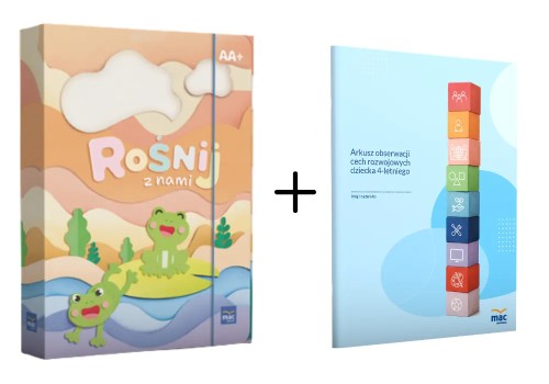 Superpakiet Rośnij z nami poziom A i A+ wydawnictwa MAC PODRĘCZNIKI, zestaw edukacyjny dla 4-letnich dzieci
