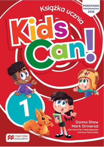 Okładka podręcznika Kids Can update 1 Macmillan z ilustracją wiewiórki Sam i miękką okładką