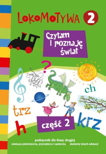 Okładka podręcznika Lokomotywa 2 czytam i poznaję świat z GDAŃSKIE WYDAWNICTWO OŚWIATOWE, widok z przodu