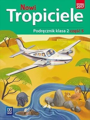 Okładka podręcznika Nowi tropiciele klasa 2 część 5 wydawnictwa WSIP DOTACJA z ilustracjami edukacyjnymi
