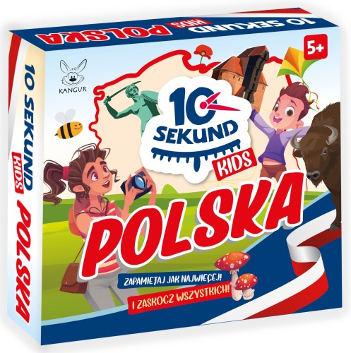Karty z pytaniami i kostka do gry 10 Sekund Kids Polska KANGUR w detalach