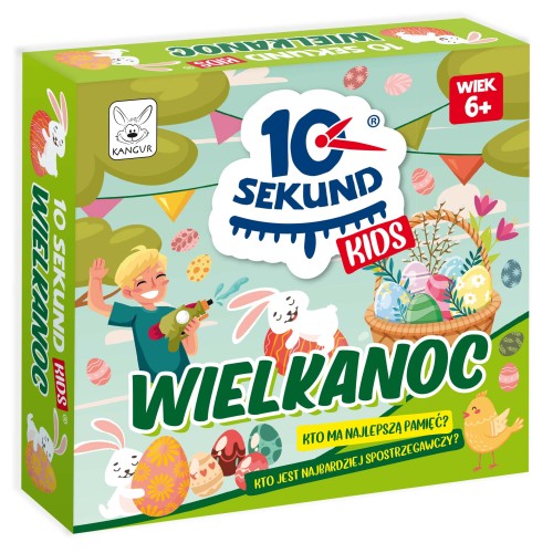 Karty gry 10 Sekund Kids Wielkanoc z motywami zajączków i pisanek w zbliżeniu