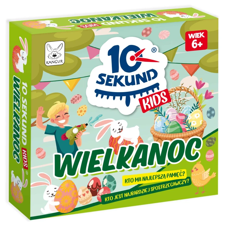 Karty gry 10 Sekund Kids Wielkanoc z motywami zajączków i pisanek w zbliżeniu