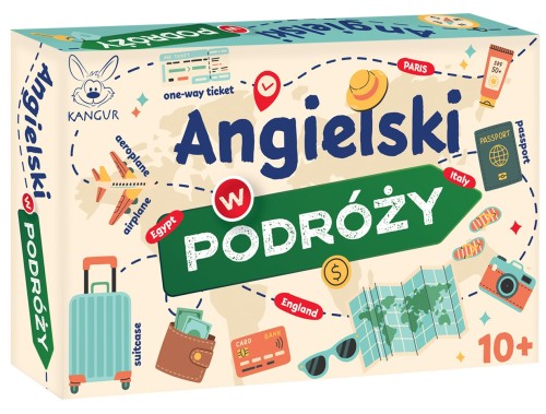 Karty do gry Angielski w podróży KANGUR z pytaniami dla dzieci uczących się angielskiego