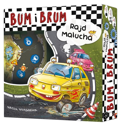 Gra BUM i BRUM Rajd Malucha - kolorowa plansza wyścigowa z bohaterami NASZA KSIĘGARNIA