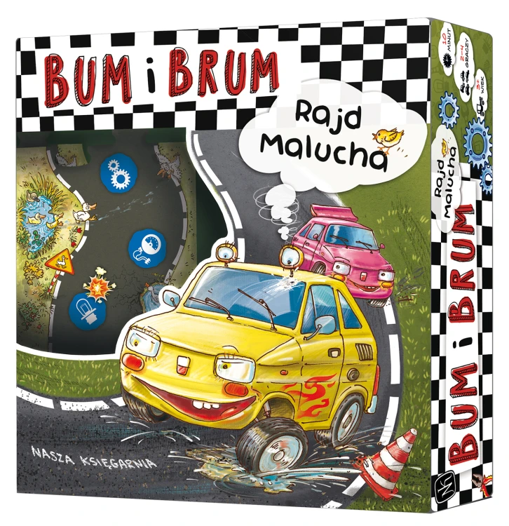 Gra BUM i BRUM Rajd Malucha - kolorowa plansza wyścigowa z bohaterami NASZA KSIĘGARNIA