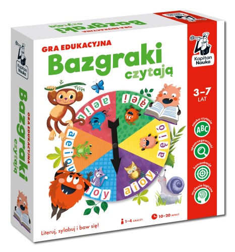 Gra edukacyjna Bazgraki czytają Edgard PAP z kartami do nauki czytania sylabowego