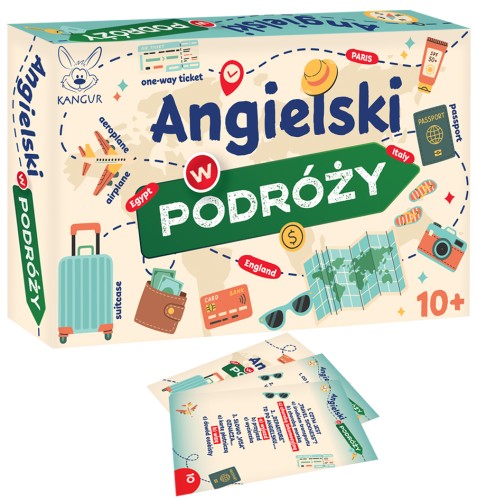 Gra Angielski w podróży KANGUR – plansza i karty edukacyjne do nauki angielskiego