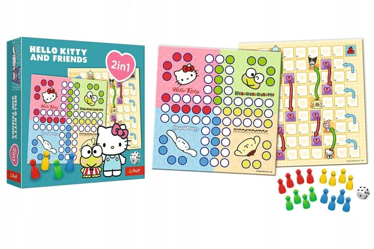 Gra planszowa Hello Kitty 2w1 Trefl PAP z kolorową planszą i pionkami