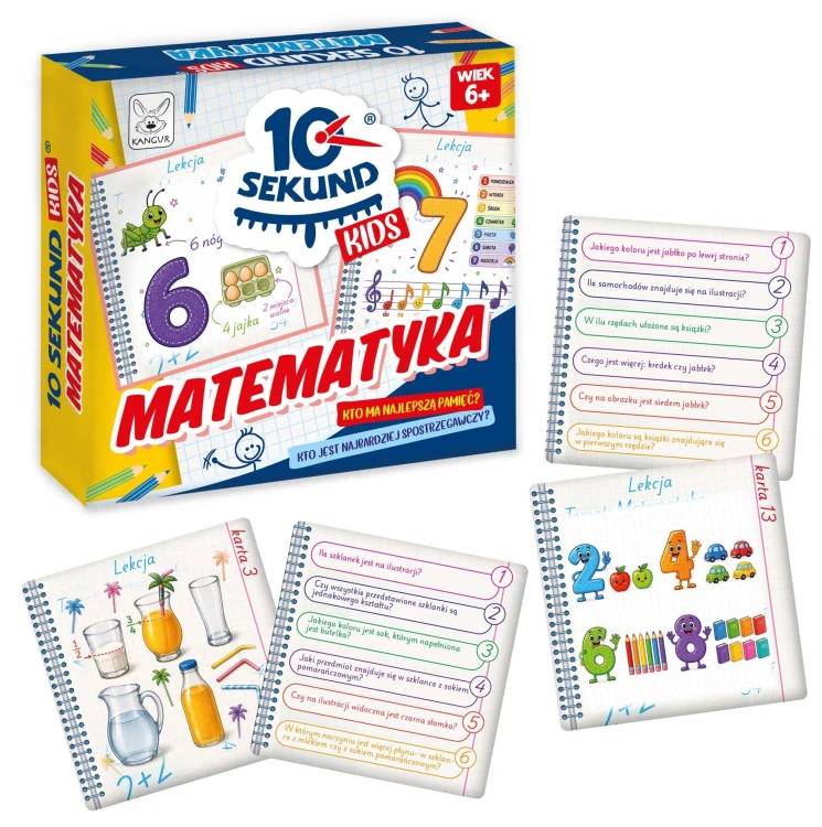 Gra 10 Sekund Kids Matematyka KANGUR — plansza i karty do zabawy edukacyjnej
