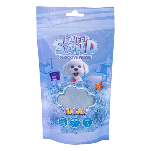 Fluffy Sand Niebieski 90 g - puszysty piasek sensoryczny TUBAN w intensywnym niebieskim kolorze do kreatywnej zabawy dzieci