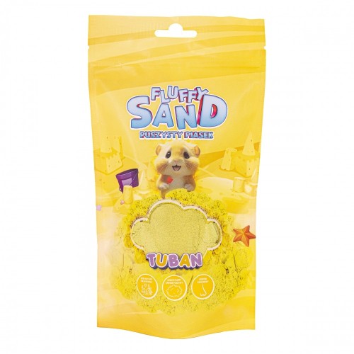 Żółty piasek sensoryczny Fluffy Sand 90 g od TUBAN w wygodnej saszetce do kreatywnej zabawy