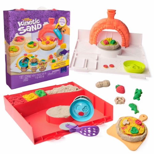 Zestaw Kinetic Sand SquishPizza Spin Master z piaskiem kinetycznym i narzędziami do kreatywnej zabawy