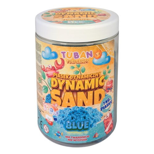 Piasek Dynamiczny Niebieski 1 kg TUBAN – sensoryczna masa dla dzieci wspierająca kreatywną zabawę