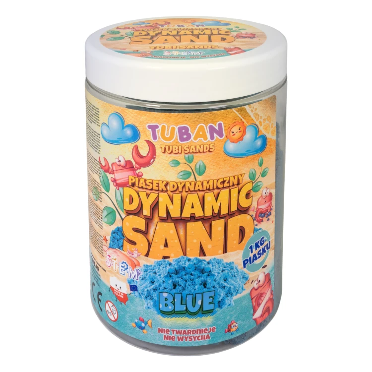 Piasek Dynamiczny Niebieski 1 kg TUBAN – sensoryczna masa dla dzieci wspierająca kreatywną zabawę