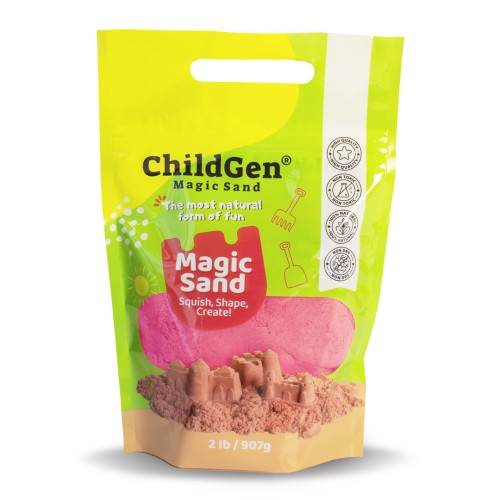 Piasek kinetyczny ChildGen 907 g naturalny różowy – sensoryczna masa do kreatywnej zabawy