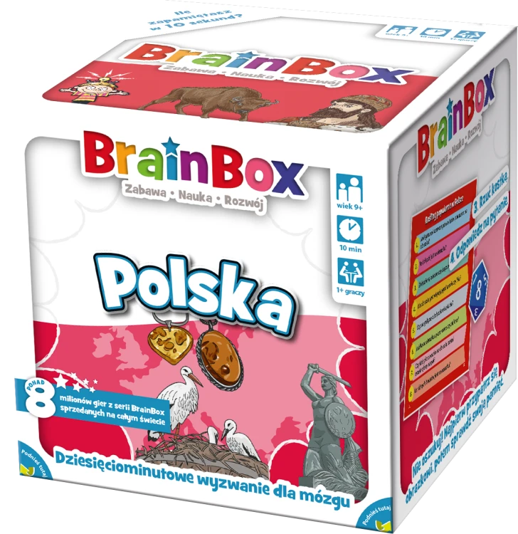 Zestaw BrainBox Polska – karty, kostka i klepsydra do gry edukacyjnej REBEL